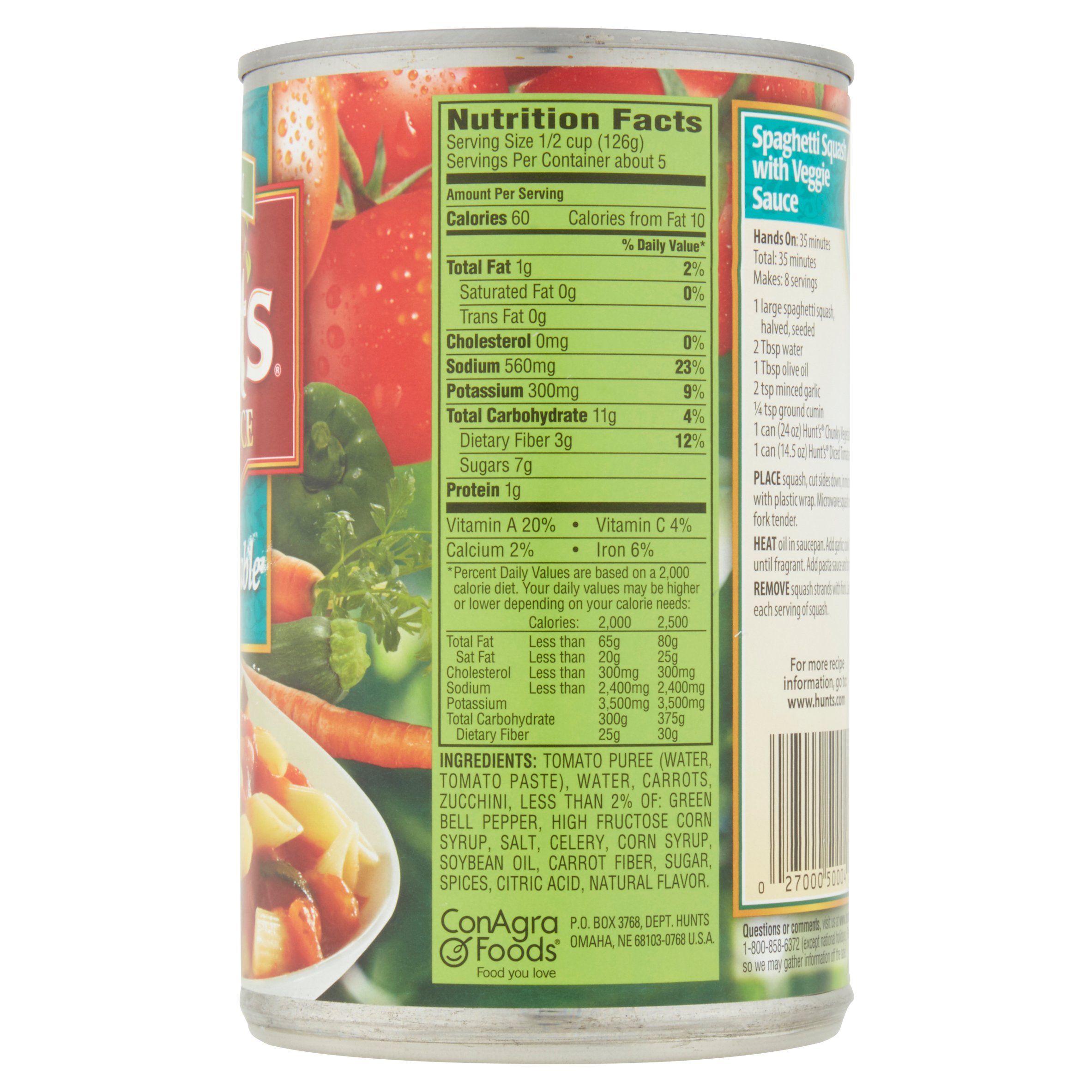 Hunts Traditional Spaghetti Sauce Nutrition Facts Nutrition Ftempo