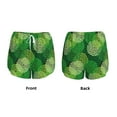 thumbnail image 5 of Lsque Green Flower Printed Women's Running Shorts with Liner Pockets,Elastic Quick Dry Workout Athletic Gym Yoga Shorts,Womens High Waist Shorts-Small, 5 of 9