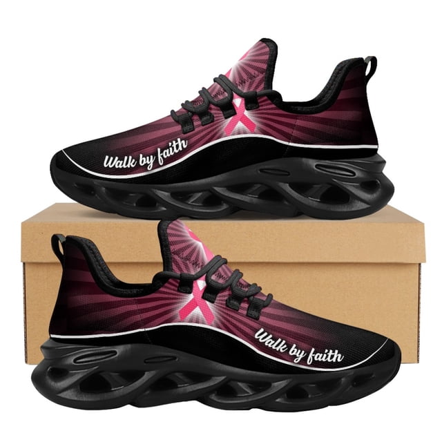 Zapatos con estampado de cáncer de mama para proteger la salud de las mujeres, zapatillas de punta redonda, antideslizantes, resistentes a la suciedad, planos, zapatos para mujeres