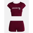 thumbnail image 5 of No Boundaries Seamless Cropped Tee and Boyshorts Set, 2 Piece, Women's XS-XXXL, 5 of 5