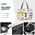 thumbnail image 2 of Wukai Excavator Print Zipper Bag,large Beach Tote Bag,Waterproof Sandproof Bag,Grocery and Picnic Tote Travel Bag, 2 of 5