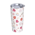 thumbnail image 2 of Kll Red Coral And Scallop Seashell Stainless Steel Vacuum Insulated Coffee Cup 20 Oz Insulated Travel Mug Water Cup With Leak-Proof Straw Lid & Flip Lid,1 Metal Straws,1 Cleaning Brush, 2 of 8