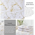 thumbnail image 6 of Davulos White Comforter Set Queen Size,7 Piece Bed in a Bag Gold Metallic Marble Pattern Bedding Sets with Comforter, Sheets, Pillowcases & Shams, 6 of 9