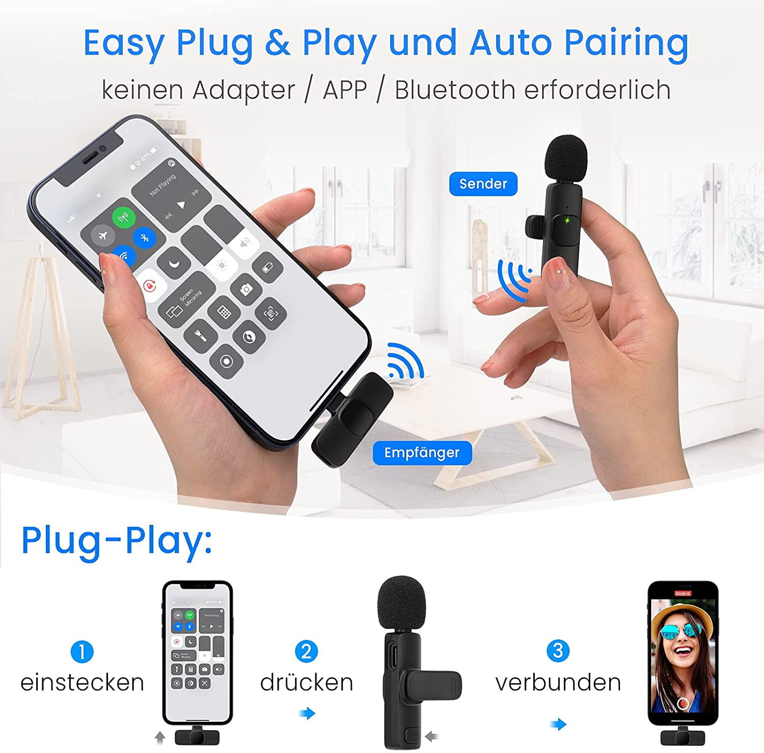 Wireless Lavalier Microphone for iPhone Clip-On Nigeria Ubuy