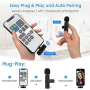 Wireless Lavalier Microphone for iPhone - Lapel Microphone Wireless Microphone with Clip Mini Lapel Mic for External Recording Video Recording