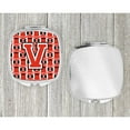 thumbnail image 4 of Letter V Football Scarlet and Grey Compact Mirror, 4 of 4