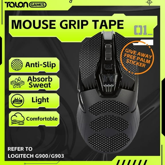 TALONGAMES Mouse Grip Tape for Logitech G900, G903 Wireless, Argyle, 1 Count, 1 Pack