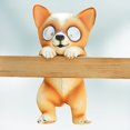 thumbnail image 4 of Solar Light-Small Yellow Dog Simulation Animal Pastoral Pendant Creative Fence Decorative Pendant Creative Cute Resin Solar Energy Outdoor, 4 of 5