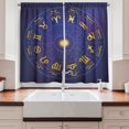 thumbnail image 2 of Ambesonne Astrology Kitchen Curtains, Horoscope Birth Dates, 55"x39", Royal Blue and Yellow, 2 of 3