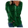 thumbnail image 2 of Ichuanyi Fall Tops for Women 2023 Fashion Women Print Long Sleeve Comfortable Breathable O-Neck Shirt Tops, 2 of 7