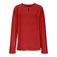 thumbnail image 5 of Long Sleeve Shirts for Women Solid Color Crew Neck Casual Fall Tops Comfortable Soft Basic Tee Everyday Wear Cute Teacher Outfits, 5 of 8