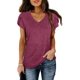 thumbnail image 2 of Camisetas casuales de verano con cuello en V y mangas de pétalos para mujer, 2 of 5