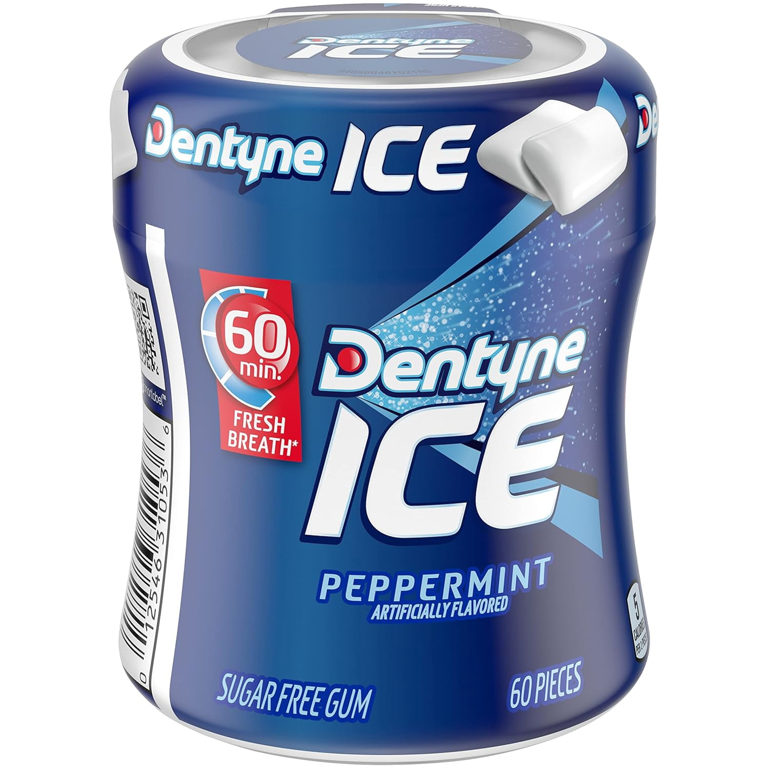Dentyne Ice Peppermint Sugar Free Gum, 4 Bottles of 60 Pieces