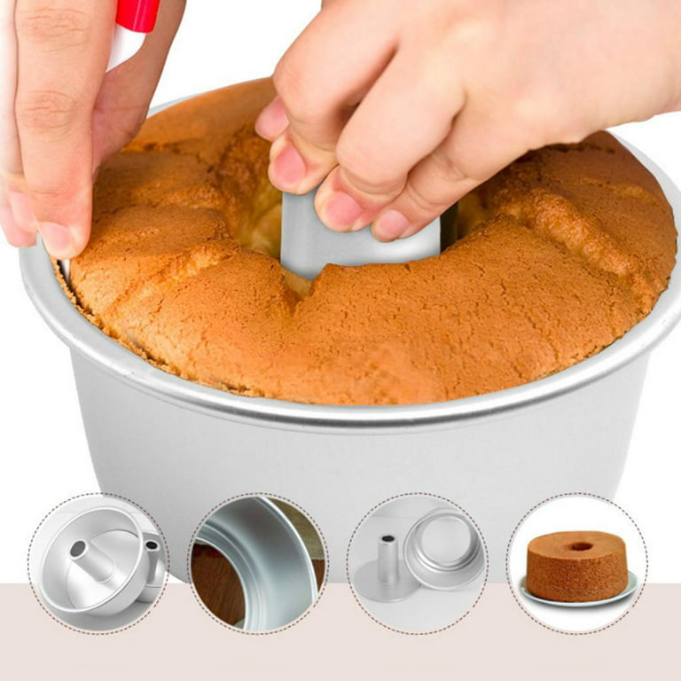 Aluminum Alloy Round Chiffon Cake Pan, Solid Bottom Angel Food Oven Big Cake  Bread Mold DIY