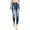 Dark Denim, variant on Wax Jean Womens High Waist Cropped Distressed Skinny Jeans (0, Dark)