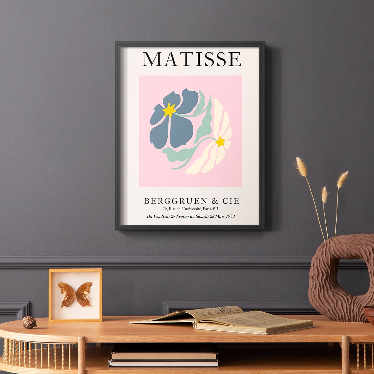 Matisse CDXCVI in Black Solid Wood Framed Print No Nail Hanging