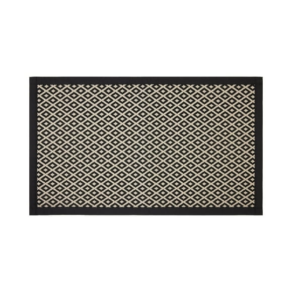 Better Homes & Gardens Black & White Diamond 20" x 34" Indoor Kitchen Rug - 65% Polypropylene, 35% Polyester