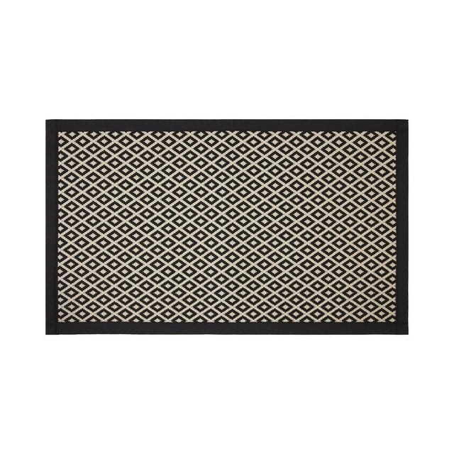 Better Homes & Gardens Black & White Diamond 20" x 34" Indoor Kitchen Rug - 65% Polypropylene, 35% Polyester