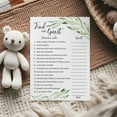 thumbnail image 3 of GREENERY — FIND THE GUEST Baby Shower Game — Pack of 25 — Gender Neutral Baby Shower Game, Succulents Green Olive Branch Icebreaker Baby Shower Party Game, Guess Who Came to the party Game G320-FTG, 3 of 7