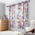 thumbnail image 2 of Yayeee Window Curtains Light Filtering 63"x52" Grommet Panel Pair Home Living Room Decor, Yellow Colorful Circles, 2 of 7