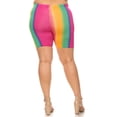 thumbnail image 3 of Women's Plus Size Workout High Waist Stretch Active Yoga Print Basic Biker Shorts Pants, 3 of 4