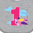 thumbnail image 4 of Inktastic 1st Birthday Pilot Airplane Girls Baby Bib, 4 of 4