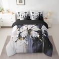 thumbnail image 2 of Manfei Teens Vintage Butterfly Bedding Comforter Set 7 Pieces, Romantic Artwork Full Bedding Set, Black Grey Oil Printing Reversible Fitted Sheet Flat Sheet, Breathable Home Decor, 2 of 7