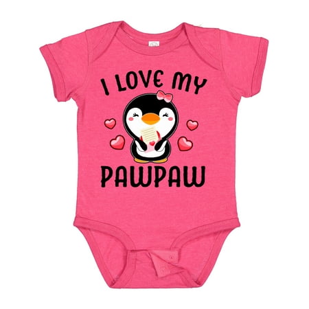 

Inktastic I Love My Pawpaw with Cute Penguin and Hearts Gift Baby Girl Bodysuit