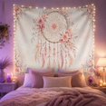 thumbnail image 2 of Floral Garden Dreamcatcher with Soft Consists Circular, Nostalgic Vintage for Botanical Art Lovers, Wall Decor, Valentine'S Day Gift, Tapestry Wall Hanging for Dorm and Living Room, 2 of 7