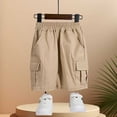 thumbnail image 7 of Boys Khaki Cargo Shorts 3-12 Years, 100% Cotton Breathable Durable Kids Shorts with Elastic Waist Drawstring & Pockets, Active Casual School Outdoor Play Bottoms,Size 11-12 T, 7 of 7