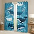 thumbnail image 2 of Erosebridal Cartoon Whale Curtains for Living Room,Ocean Animal 30%-50% Blackout Curtains Set of 2 (38x45),Curtains Pack of 2 (38x45),Marine Decor, 2 of 6