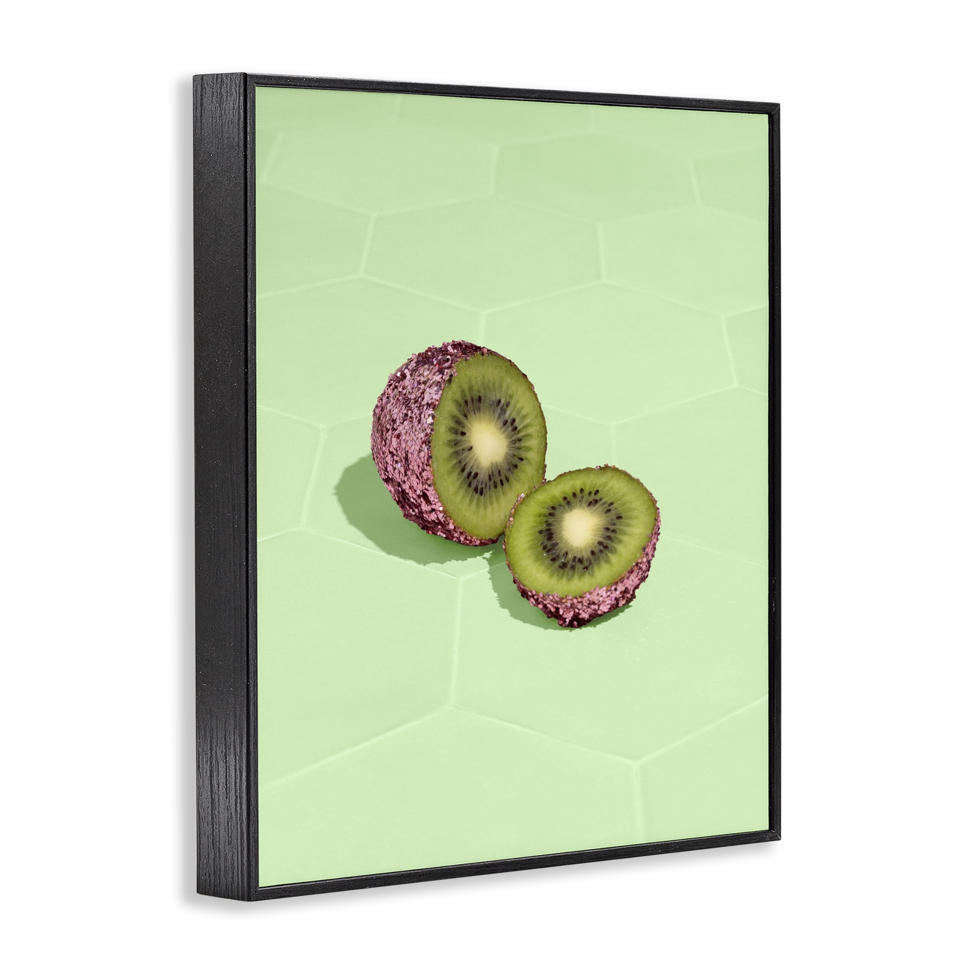 Stupell Industries Green Glimmer Kiwi Black Framed Giclee Art, design by LISH Creative