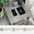 thumbnail image 3 of XgoodX 18" Farmhouse Nightstand with Charging Station,End Table with 2 Drawers Storage,Side Table,Bedside Cabinet for Bedroom,Living Room,Grey, 3 of 9