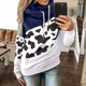 thumbnail image 1 of Puntoco Mujeres Vaca Impreso Pullover Sudaderas Con Capucha De Manga Larga Con Cordón Tops Sudadera Puntoco Puntoco-7150, 1 of 5