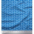 thumbnail image 1 of Soimoi Blue Cotton Voile Fabric Triangular Arrow Print Fabric by Yard 56 Inch Wide, 1 of 3