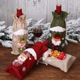thumbnail image 3 of Cubierta de botella de vino de muñeco de nieve, manga con cordón de Navidad, cubiertas de champán de Papá Noel, ropa de de comedor para Kits de decoración para fiestas Muñeco de nieve/Verde Bearachild HA068081-01, 3 of 6