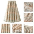 thumbnail image 5 of IBTOM CASTLE Women's Floral Embroidered Tulle Skirt Elastic High Waist Mesh Tutu A-Line Midi Long Skirts One Size Apricot, 5 of 7