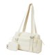 thumbnail image 5 of Bolsa de gimnasio con cartera pequeña, bolso de hombro tipo bandolera para mujer, hombre, entrenamiento, y fitness. Beige, 5 of 8