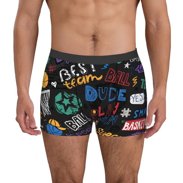 Fotbe Basketball Calzoncillos Tipo Boxer con Bolsa de Soporte Total para Hombre, X-Temp Fresco, Transpirable y de Secado Rápido-Small