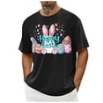 thumbnail image 1 of Weiqiqre Mens T-shirts Easter Day Shirts Bunny Rabbit Letter Printed T-Shirt Short Sleeve Graphic Tee Tops, 1 of 4