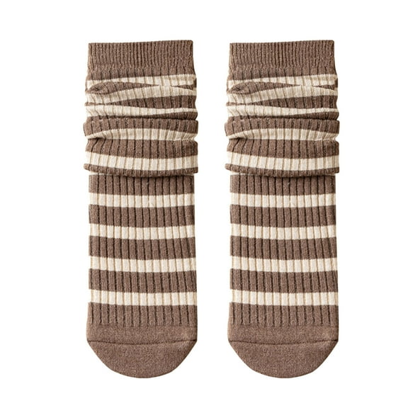 Multicolor Stockings Women Striped Socks Mid Tube Autumn and Qinter All Long Tube Pure Cotton Pile Socks