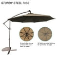 thumbnail image 6 of 10FT Patio Solar-Lighted 36 LED Cantilever Offset Umbrella Crank Tilt Outdoor (Base Not Include), 6 of 7