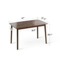 thumbnail image 2 of Livinia Aslan 47" Wooden Dining Table/Mid Century Modern Malaysian Oak Kitchen Table (Walnut), 2 of 10