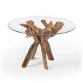 thumbnail image 5 of Rustic Teak Wood Root Bar Table Including 47 Inch Round Glass Top, 5 of 5