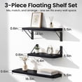 thumbnail image 2 of Ophanie 16 inch 3 Pack L-shaped Wood Floating Shelves, Hanging Float Shelf for Wall Mounted Decorative Shelves, 6.7 x 16 Inch, Set of 3, Black, 2 of 6