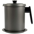 thumbnail image 1 of Contenedor de grasa de tocino DENGXMXG con malla fina 1.7L 6.8 Tazas color negro gris, 1 of 5