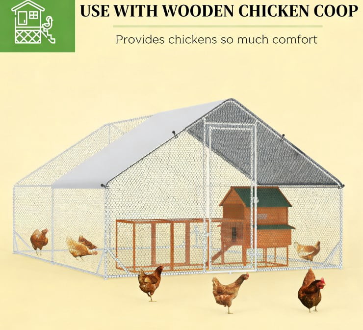 Outdoor Hen House Metal Frame Chicken Run