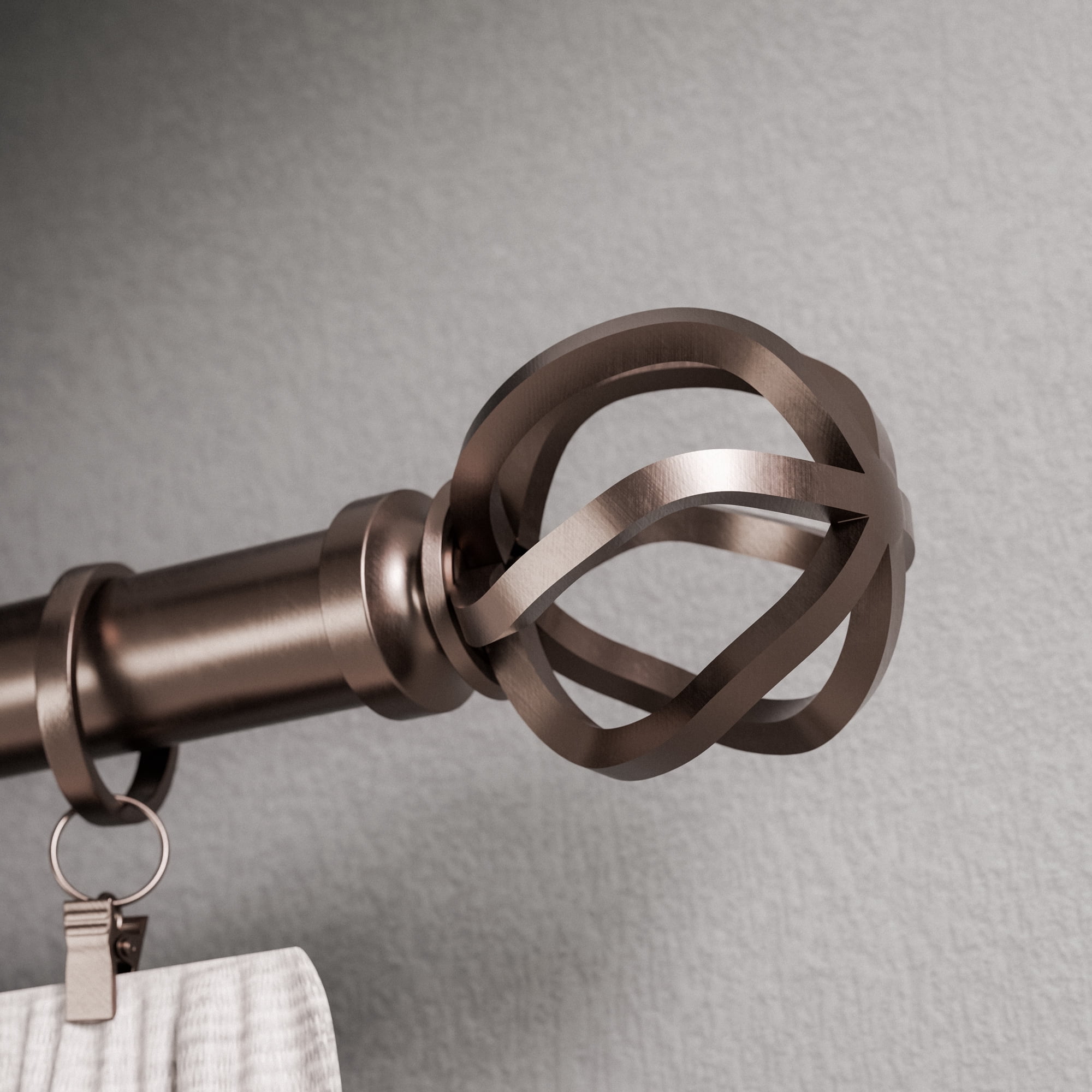 Better Homes & Gardens 1" Oil Rubbed Bronze Cage Adjustable Single Curtain Rod Set, 120"-180"