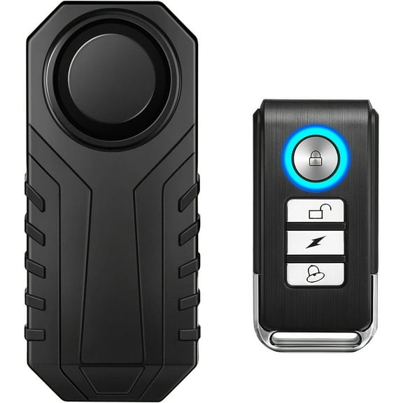 Ouspow Bike Alarm Lock with Remote Controller,Bicycle IP55 Waterproof Anti-theft Security Accessories,Black