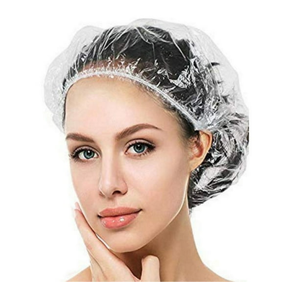 Limei 100Pcs Shower Cap Disposable Waterproof Transparent Comfortable Headwear Hair Dye Cap Cover